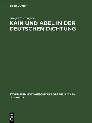 cover image of Kain und Abel in der deutschen Dichtung